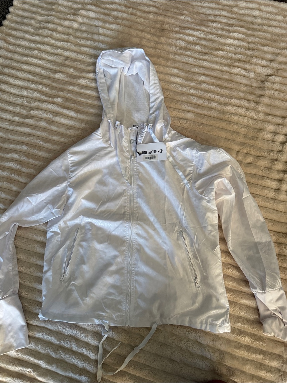 ZYIA White Lightweight Hooded Utility Jacket
